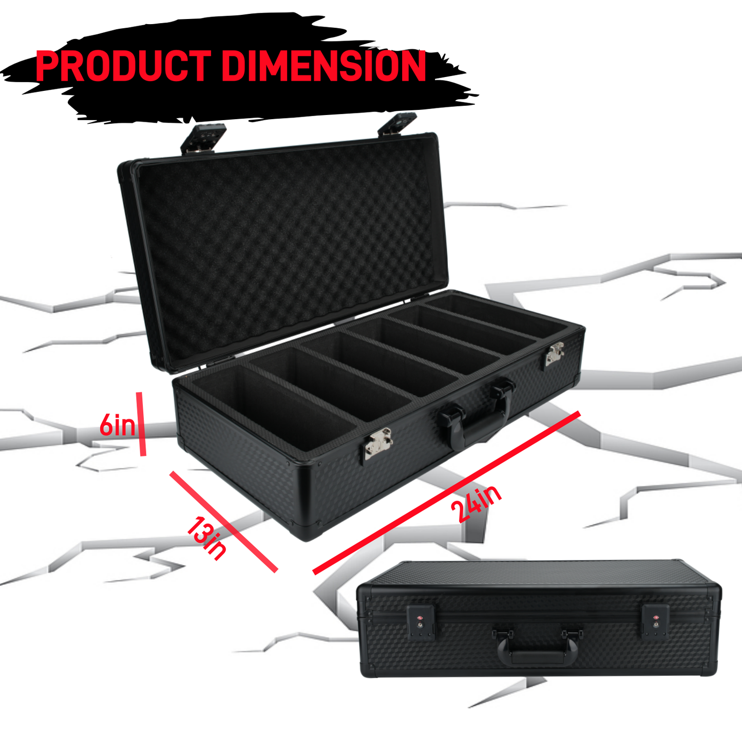 Neat divided grid slab card storage case