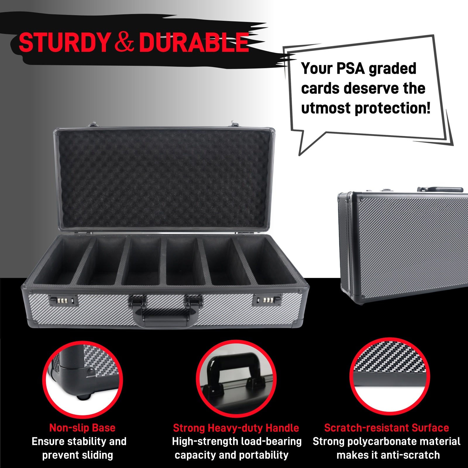 6 row shockproof collectible card organizer box