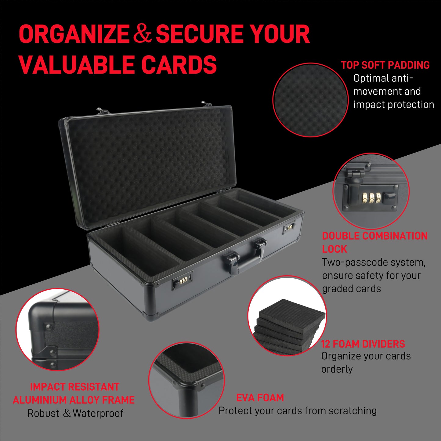 Reinforced frame anti fall trading card box