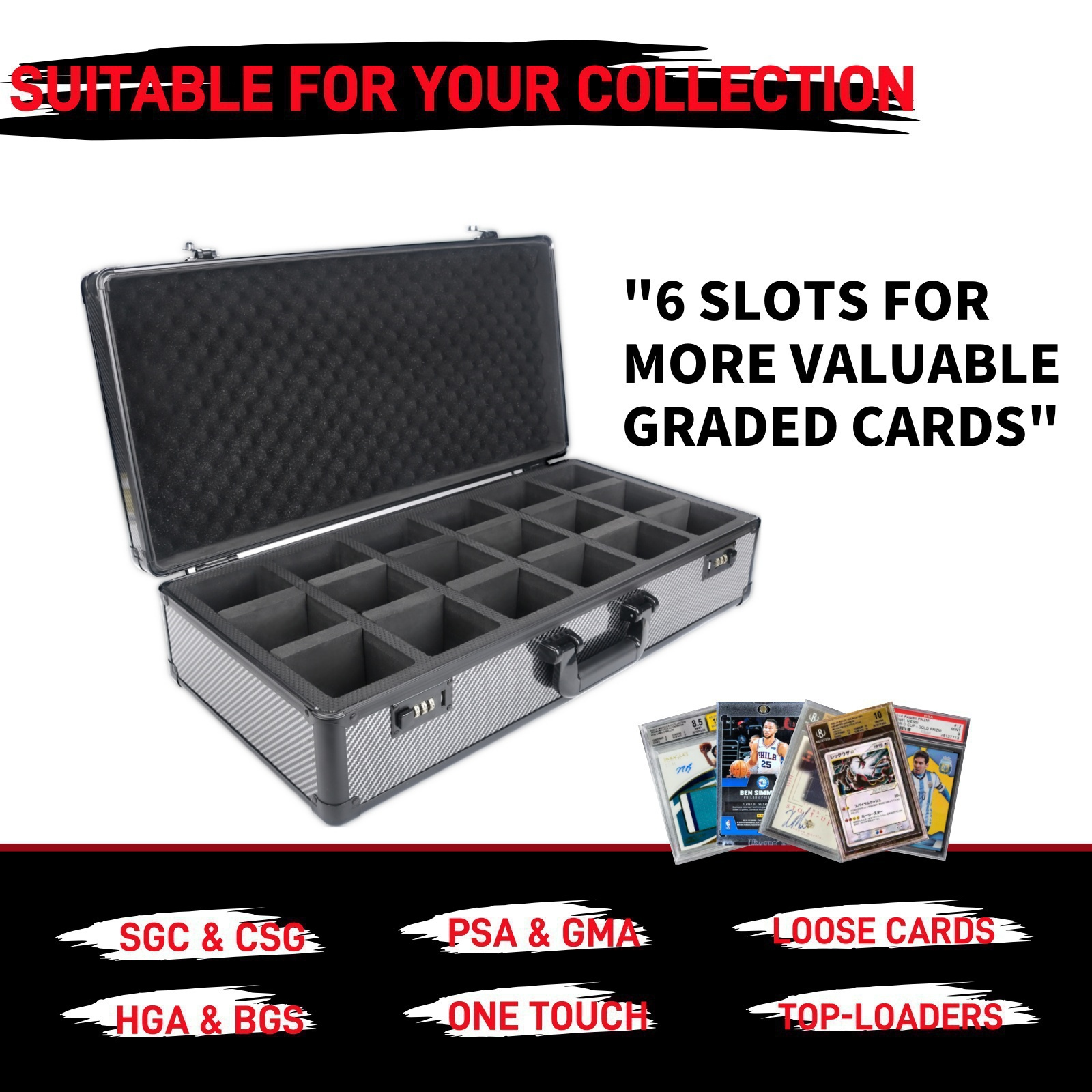 Partition layout multi grid graded card holder