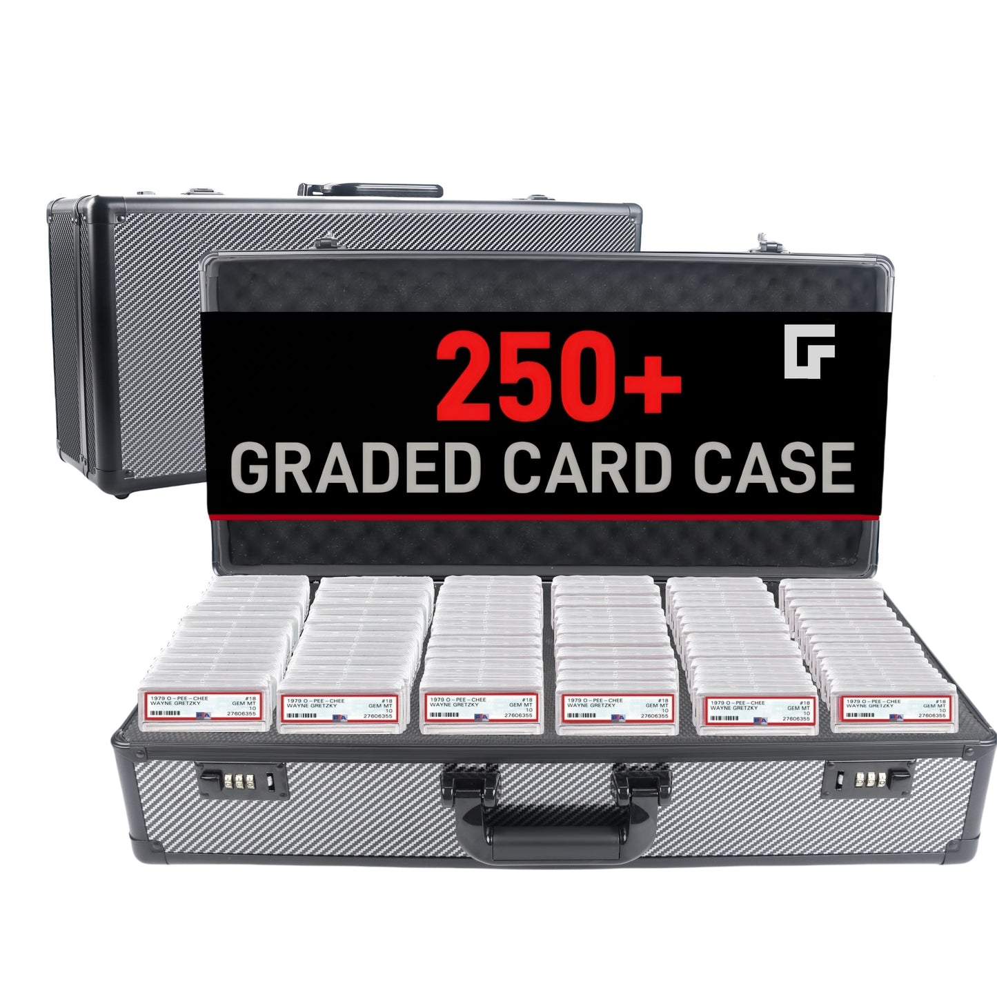 Carbon fiber slab card case with combination lock